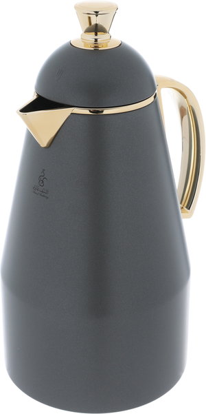 Al Saif Gallery Rewaida Thremos Set, 1L-0.75L, 2 Beads, Thermal Glass Inner Case, Steel Outer Structure - Grey product image 2