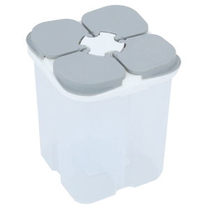 Al Saif Gallery plastic storage container, 1800 ml, divided into 4 compartments, with lid - white product image 2
