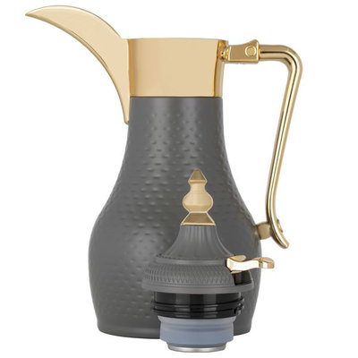 Al Saif Gallery Tamim Steel Dallah, 0.6 liter - Gold grey product image 3