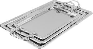 Al Saif Gallery 3-Piece Stainless Steel Toothbrush Set with Engraved Edges, Rectangle - Silver product image