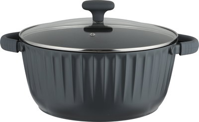 Robust Tefal 32cm Deep Cooking Pot with Handles and Glass Lid - Dark Grey product image 2