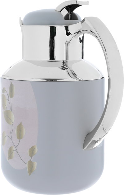 Al Saif Gallery Florya Pro thermos set, 1/0.5 liter, 2 pieces, thermal glass inner container, steel outer shell - light gray product image 3