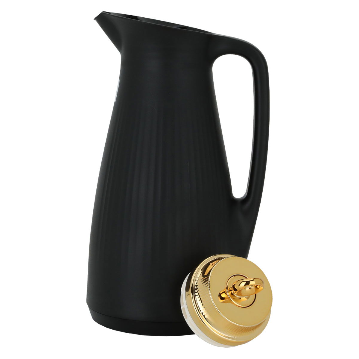 ترمس زجاج منال تايملس، 1 لتر، هيكل خارجي بلاستيك - أسود product image 3