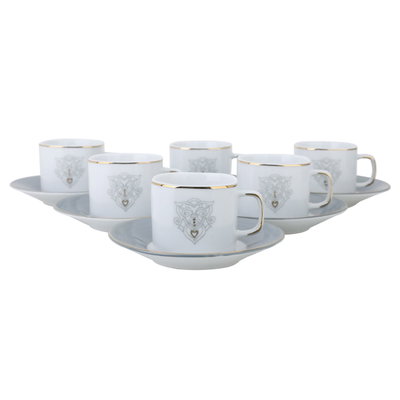 Al Saif Gallery Porcelain Arabic Coffee Cups Set, 12 Pieces - Black Gold product image 2