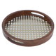 Tofaria Saif Gallery wooden circular serving tray, 30 x 30 x 4 cm, large, gilded - brown product image 1