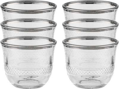 طقم فناجين قهوة سعودية زجاج السيف غاليري، 60 مل، 6 قطع - شفاف product image 1