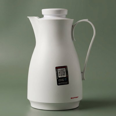 Rotpont Thermos, 1.8 litres, glass inner shell, plastic outer shell - pearl white product image 1