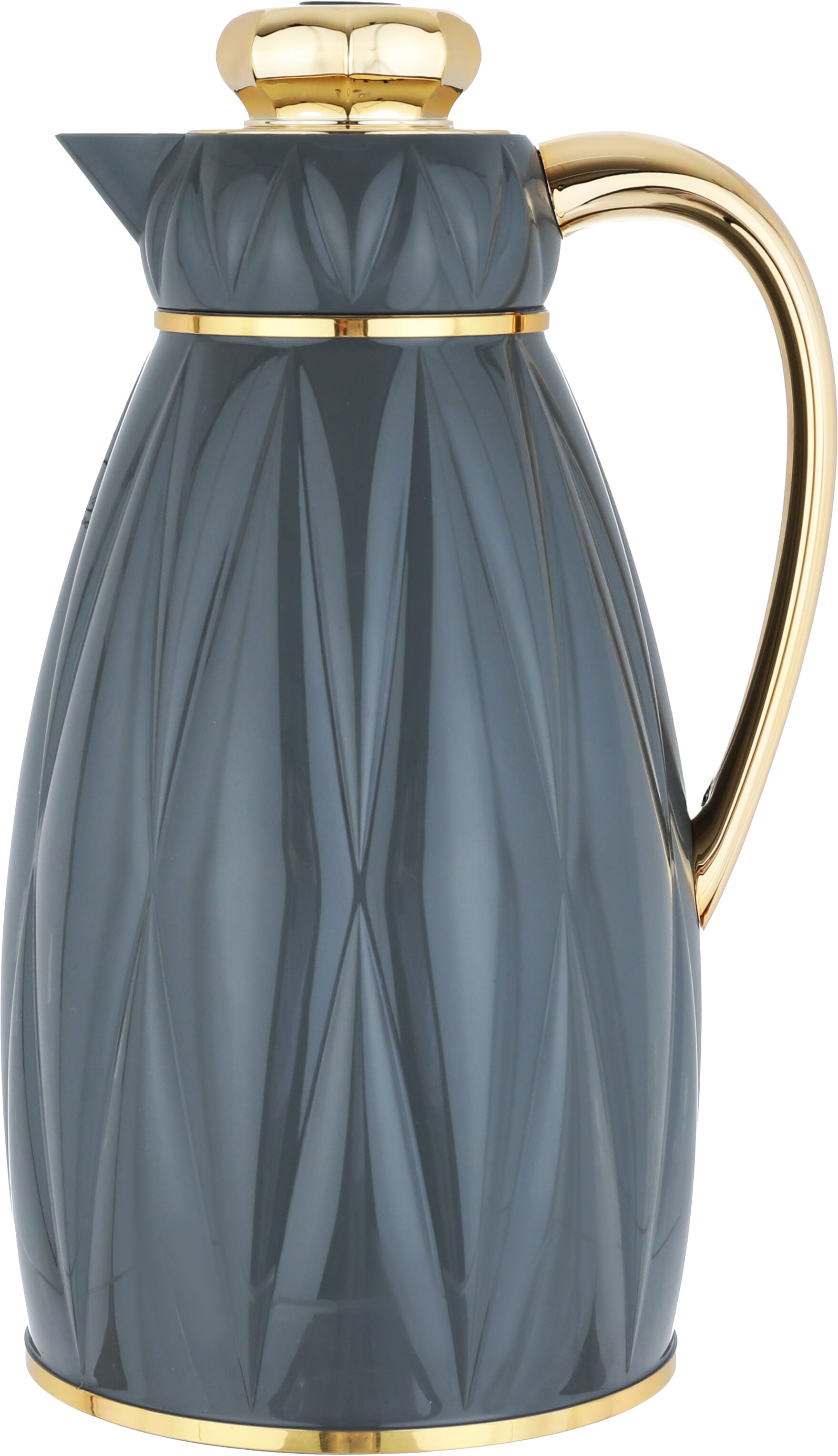 Al Saif Gallery Isle Thermos set, 1/1.3 liter, 2 pieces, thermal glass inner shell, plastic outer shell - dark gray product image 3