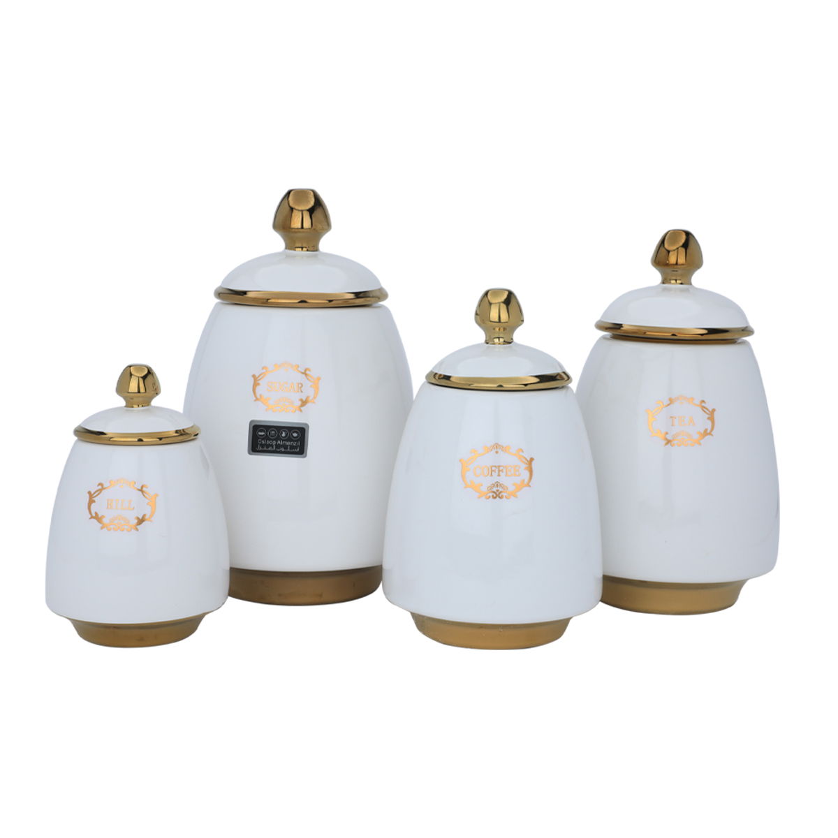 Al Saif Gallery Porcelain Storage Boxes Set, 4 Pieces - White product image 1