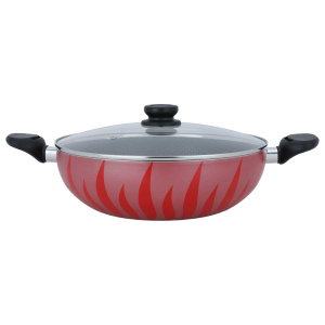 قدر طبخ أستيل السيف غاليري، 32 سم، غطاء زجاج - أحمر product image 2