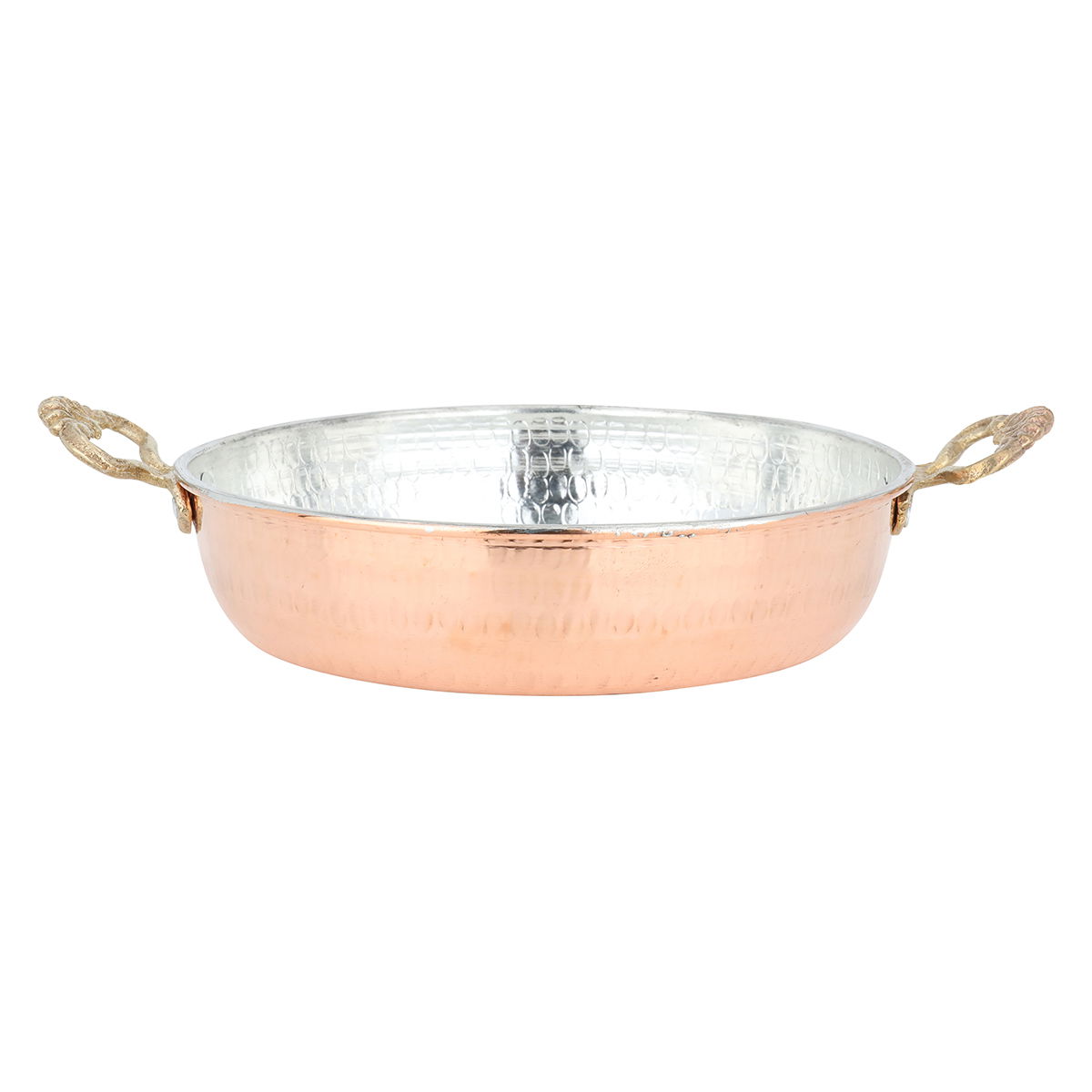 Copper frying pan with two handles, Hascevher, 19x19x4.5 cm, Turkish - Copper product image