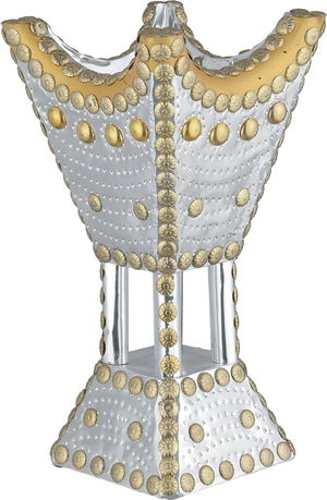 مبخرة باكستاني ستانلس استيل، 13x13x25 سم، قاعدة - فضي ذهبي product image