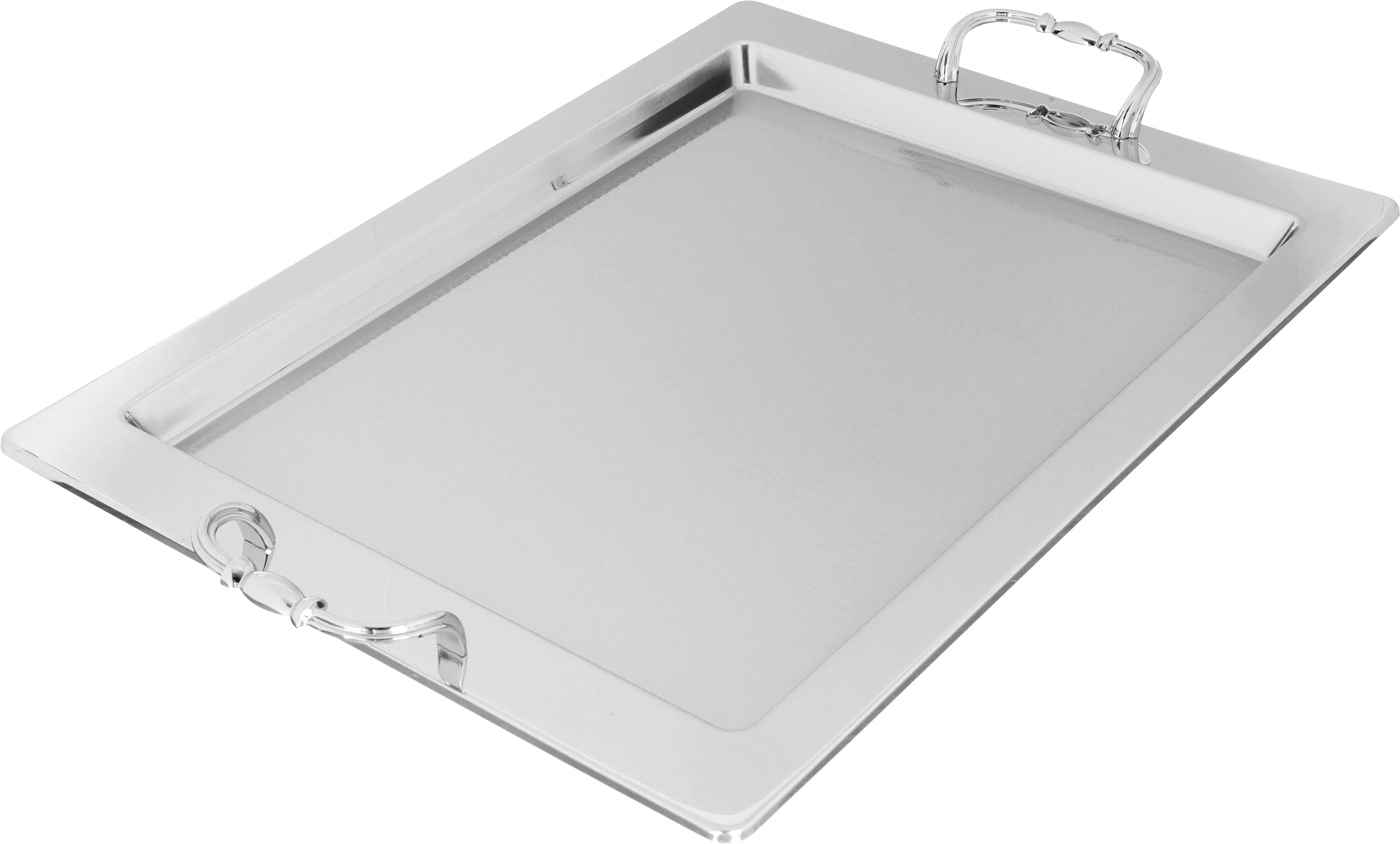 Safa Plus Alsaif Plus Steel Serving Treys Set, 3 pieces, rectangular - silver product image 2