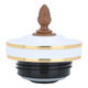 غطاء ترمس بلاستيك السيف غاليري، حواف ذهبي - أبيض product image 1