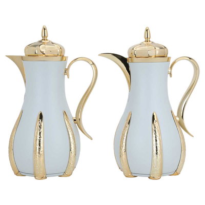 Al Saif Gallery Sana thermos set, 1 liter, thermal glass inner container, steel outer shell - light gray product image 2