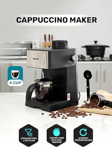 ماكينة تحضير قهوة جيباس، 800 واط، 4 اكواب، GCM6109 - اسود product image 3
