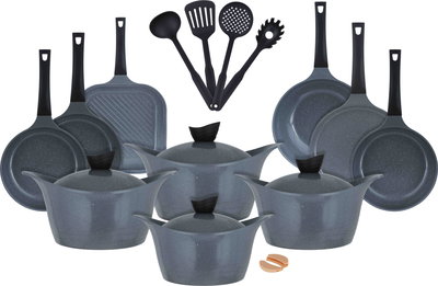 طقم قدور جرانيت فولكانو،23 قطعة - رمادي product image 3