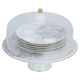 Porcelain cake server set, 12.25 cm, gray and gold pattern, 8 pieces - white product image 1