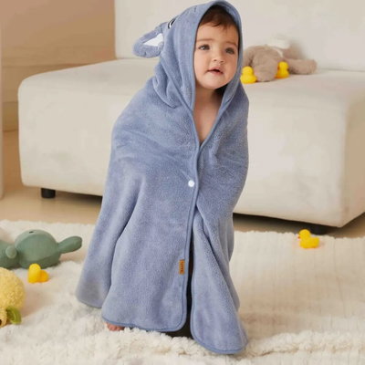 منشفة رضيع كورال فليس ريفي، 85×85 سم - بترولي ازرق product image 12