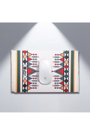 طقم ماوس باد وكيبورد على شكل سجاد مطاط سجادتي، 3 قطع، نقوش عسيرية - متعدد الالوان product image 2