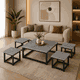 طقم طاولات خشب MDF و معدن، 5 قطع - رمادى اسود product image 1