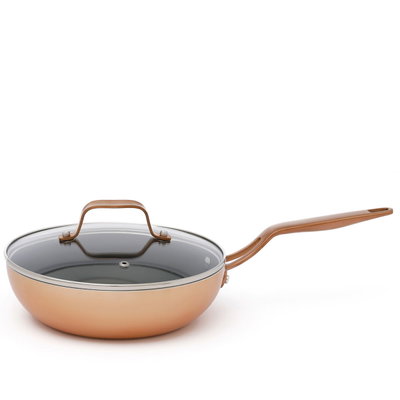 مقلاة أستيل روكي، 22 سم، غطاء زجاج - ذهبي product image 2