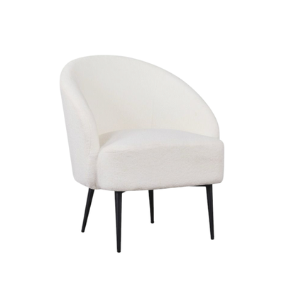 كرسي مودرن معدن، 82×62×52 سم، قماش بوكليه - ابيض product image 3