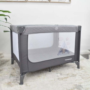 سرير اطفال فان مومنت، 102×72 سم، قابلة للطي - رمادي product image