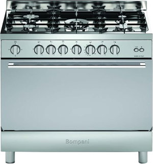 فرن غاز ستانلس ستيل بومباني، 90×60 سم، 109 لتر، 5 شعلات، DIVA90GG5TCIX - فضي product image