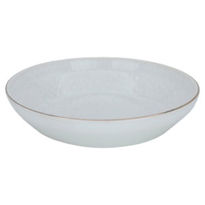 Al Saif Gallery porcelain serving plate, deep circular, 18 cm - white with golden font product image