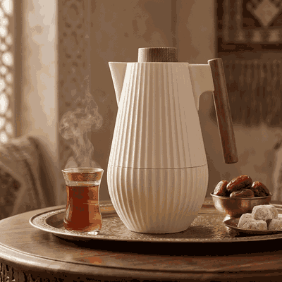 ترمس ليار السيف غاليري، 1 لتر، حافظة داخلية زجاج حراري - بيج product image 2