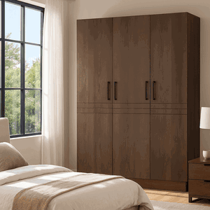خزانة ملابس خشب ام دي اف، 200×160×54 سم، 4 ابواب - بني product image