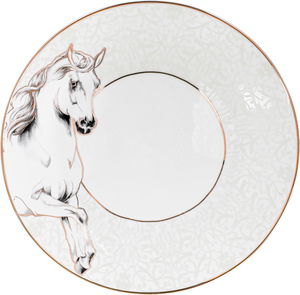 Al Saif Gallery porcelain cake stand, plate, acrylic cover, 9 pieces - white product image 5