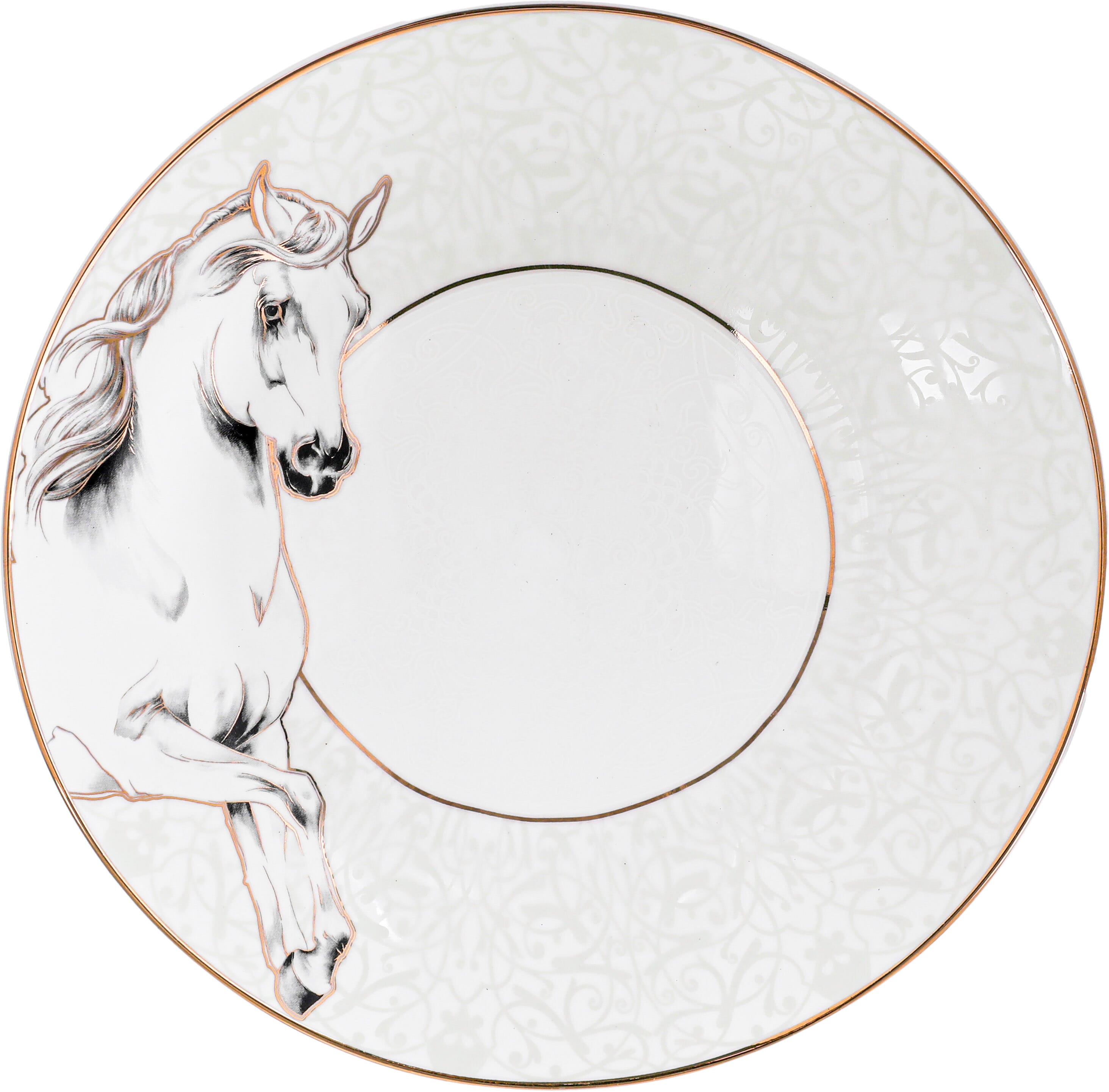 Al Saif Gallery porcelain cake stand, plate, acrylic cover, 9 pieces - white product image 5