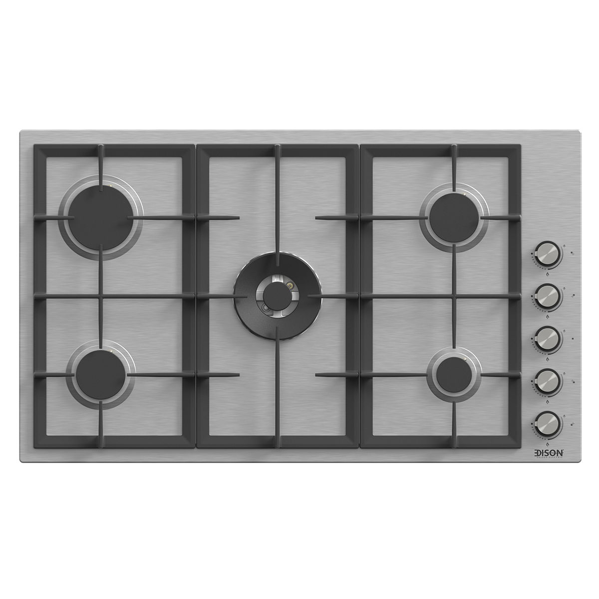 موقد غاز بلت إن إديسون، 5 شعلات، 60 ×90 سم، EDGS-90-7 - فضي product image 1