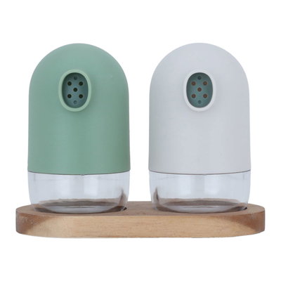 طقم ملاحه زجاج السيف غاليري، قطعتين، قاعدة خشبية - ملون product image 2