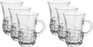 طقم بيالات شاي زجاج ماكس السيف غاليري، بيد، 6 قطع - شفاف product image