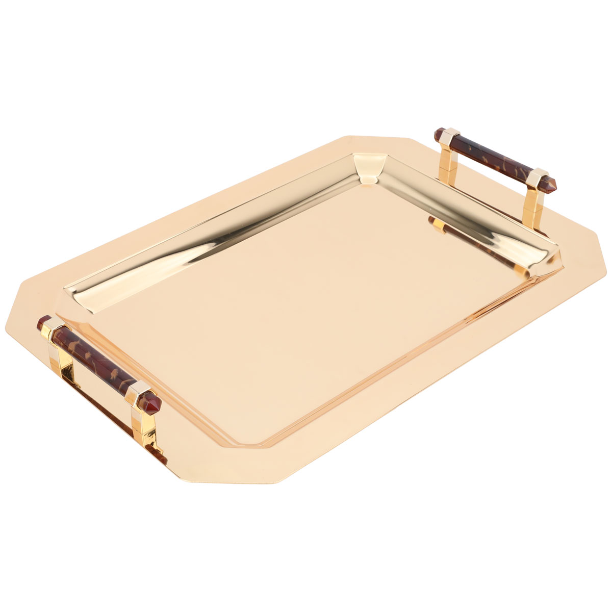 Alif Gallery Serving Trays Set With Dates, Steel, 3 Pieces - Gold product image 2