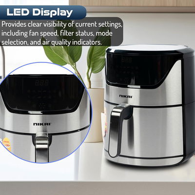 Nikai Air Fryer, 6 Liter, 1800 Watt, Digital, Naf688Ds - Black Silver product image 8