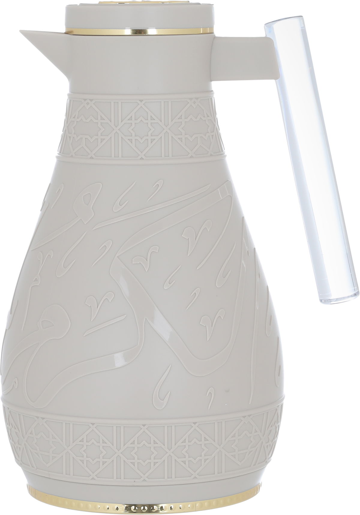 Al Saif Gallery Karam thermos set, 1/0.65 liter, Islamic pattern, thermal glass inner shell, plastic outer shell - light brown product image 4