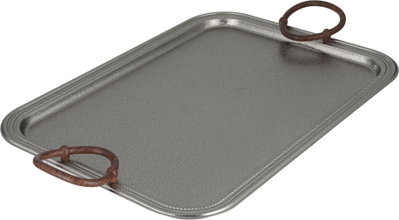 Al-Jahuri Steel Serving Tray, 36x26 cm - Silver product image 2