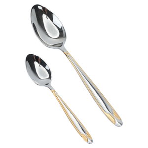 شنطة ملاعق استيل فضي بنقش مذهب 72 قطعة product image 9