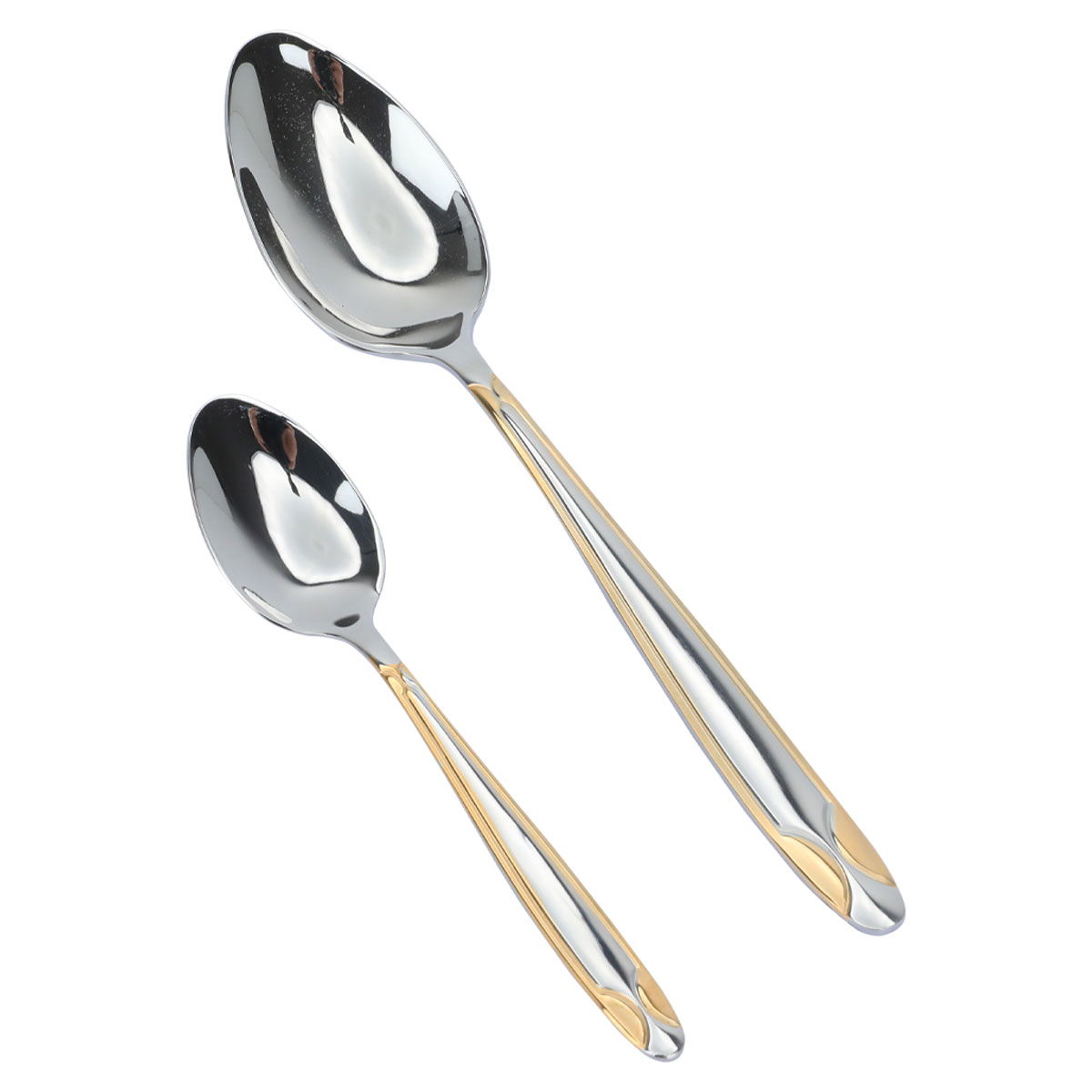 شنطة ملاعق استيل فضي بنقش مذهب 72 قطعة product image 9