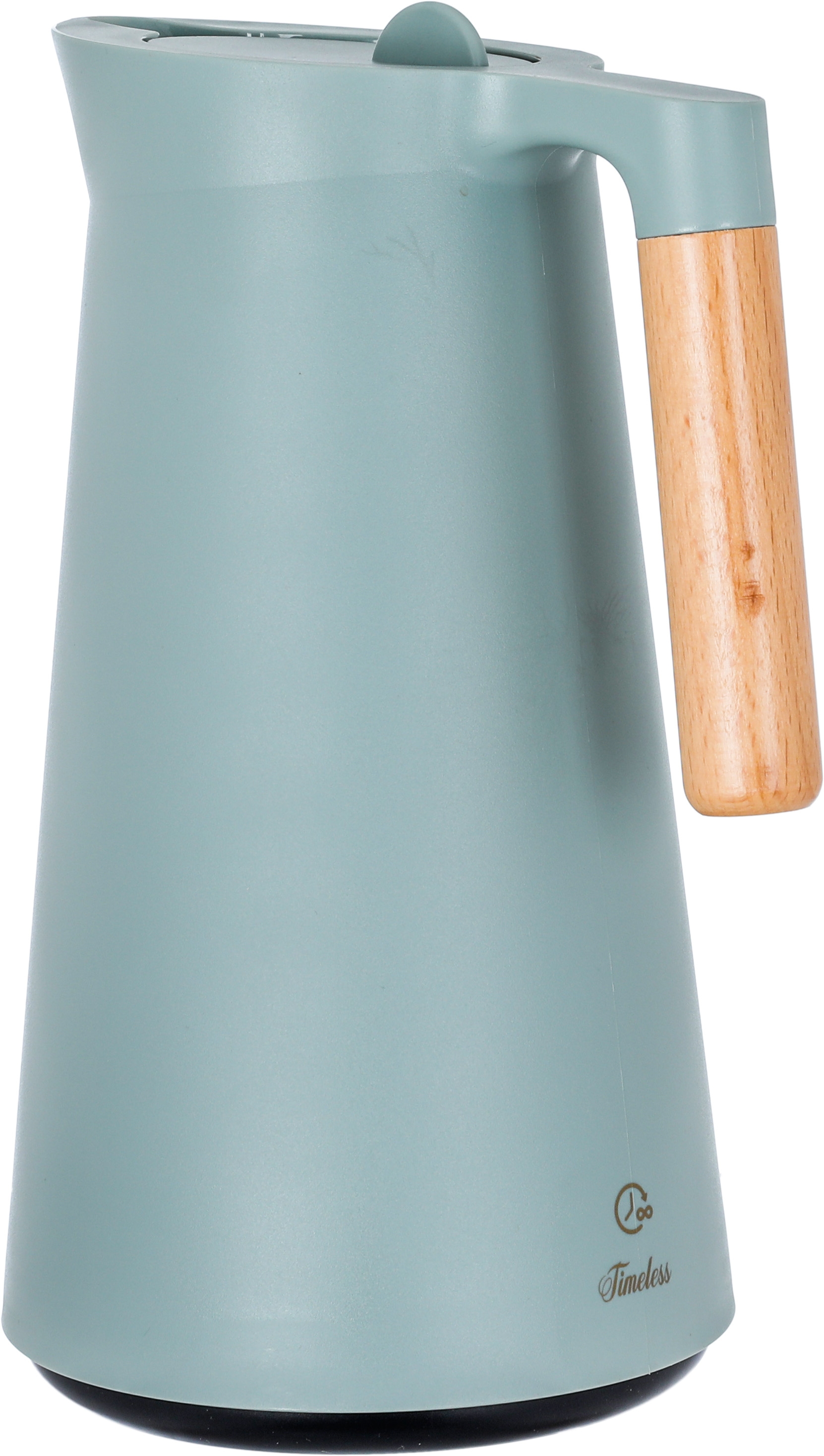 Timeless Linda Thermos, 1 liter, wooden handle, thermal glass inner container, plastic outer shell - dark green product image 4