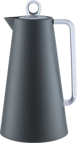 ترمس جلوري، 1 لتر، خامة داخلية زجاج، يد شفاف، غطاء ضغاط - رمادي غامق product image