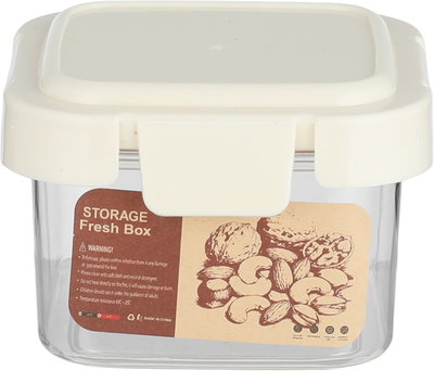 Al Saif Gallery Plastic Container Set, 4 Pieces, Lid, 6X6X4.5Cm - Clear Cream product image 2