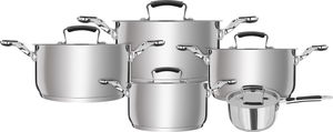 Rocky Steel Cookware Set, 10 Pieces, Silicone Handle - Silver product image