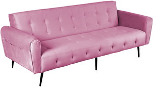 كنبة سرير مونتيلا خشب سويدي باك كومفورت، 190x70x90 سم، قماش مخمل - وردي داكن product image