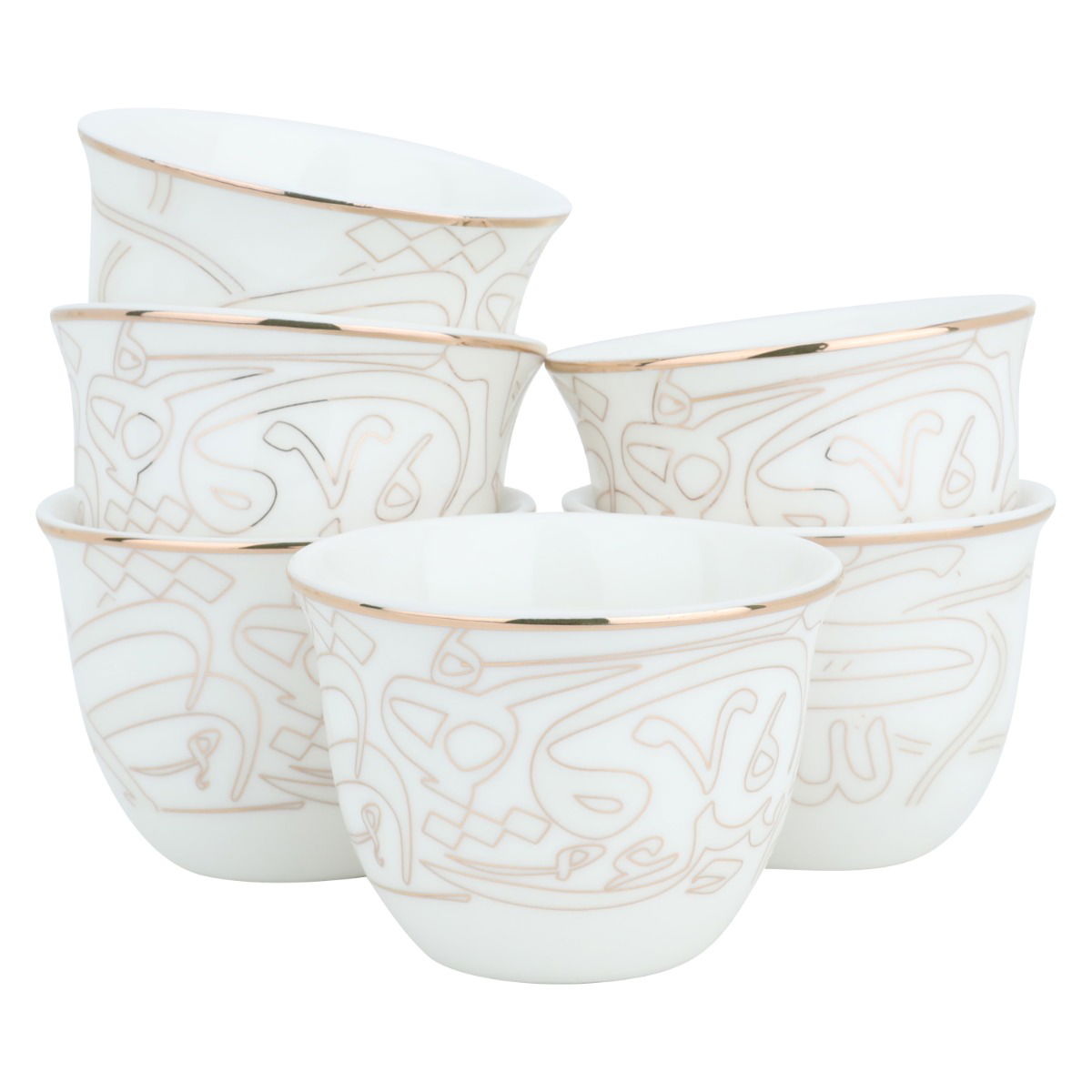 Al Saif Gallery porcelain tea and coffee set with saucer, 26 pieces - white product image 2
