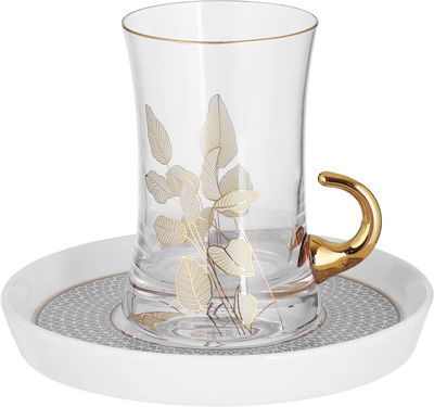 طقم بيالات شاي زجاج السيف غاليري، 12 قطع - شفاف product image 2
